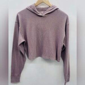 Hollister Must Have Collection Lavander Waffle Cropped Hoodie Size XL